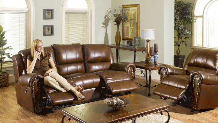 Brown Sofa Set For Rest in Room